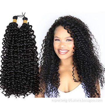 Wholesale Water Wave Twist Crochet Hair Curly Afro Water Deep Ombre Color Braiding Hair Extensions Synthetic Fiber 14 Inch